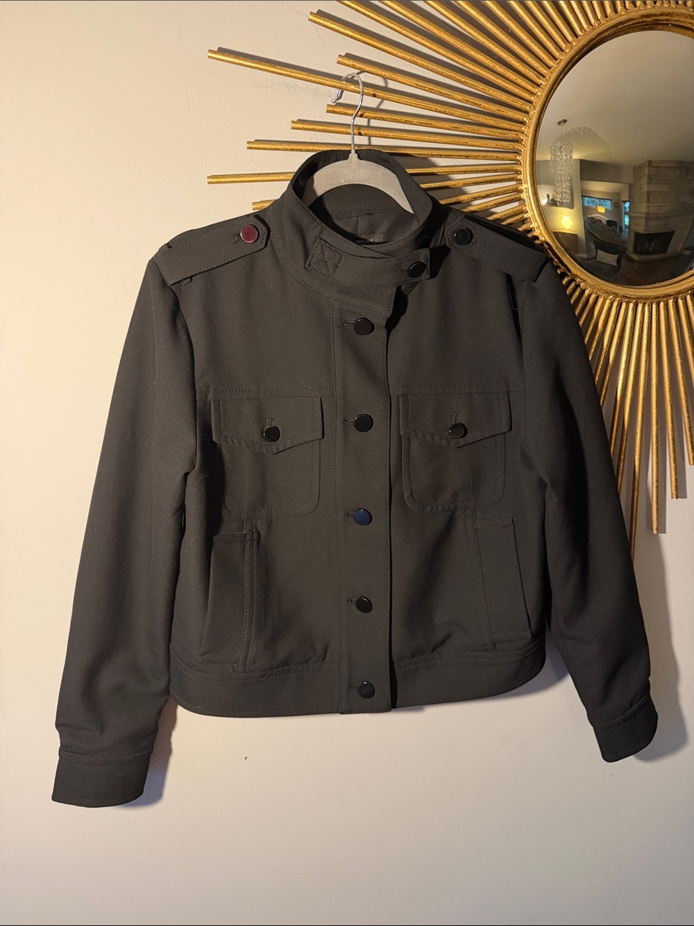 Ann Taylor Short Military Style Black Jacket